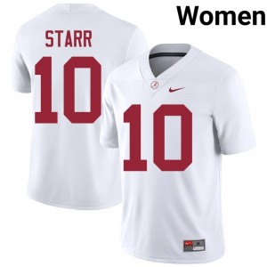 Bart Starr #10 White Women Stitched Jersey | Iconic Bama College Football Gear 48738379