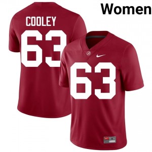 Crimson #63 Bryson Cooley Women Embroidery Jersey | Alabama Crimson Tide Licensed Player Football Edition 16633916