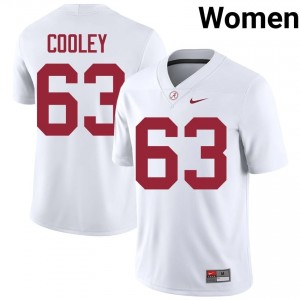 Bryson Cooley #63 White Women Stitched Jersey | Alumni Alabama High School Football Gear 20918467