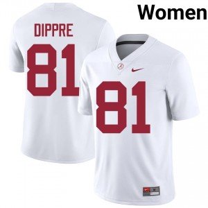 CJ Dippre #81 White Women Stitched Jersey | Elite Crimson Tide NCAA Football Gear 29999025