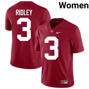 Crimson #3 Calvin Ridley Women Embroidery Jersey | Bama Pro Cut NCAA Football Edition 40032537