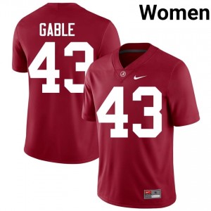 Crimson #43 Camryn Gable Women Embroidery Jersey | Alabama Crimson Tide Licensed Player Football Edition 89278958