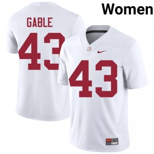 Camryn Gable #43 White Women Stitched Jersey | Alumni Alabama High School Football Gear 62621485