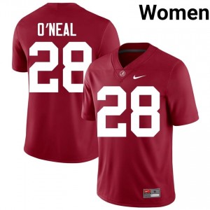 Crimson #28 Carmelo O'Neal Women Embroidery Jersey | Roll Tide Genuine College Football Edition 44530236