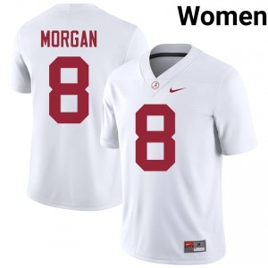 Cederian Morgan #8 White Women Stitched Jersey | Classic Roll Tide Player Football Gear 94978603