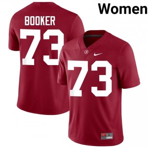 Crimson #73 Chris Booker Women Embroidery Jersey | Alabama Premium NCAA Football Edition 30344270