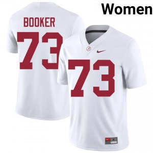 Chris Booker #73 White Women Stitched Jersey | Authentic Bama Player Football Gear 54587372