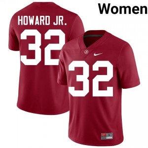 Crimson #32 Corey Howard Jr. Women Embroidery Jersey | Alabama Exclusive College Football Edition 58670923