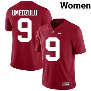 Crimson #9 Desmond Umeozulu Women Embroidery Jersey | Alabama Crimson Tide Exclusive College Football Edition 94366544