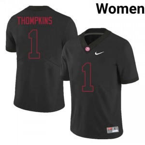 Alabama Devan Thompkins #1 Black Women High School Jersey | Alumni Stitch Football Uniform 55022447