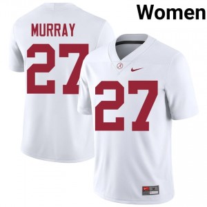 Elijah Murray #27 White Women Stitched Jersey | Elite Thread Bama University Football Gear 42852441