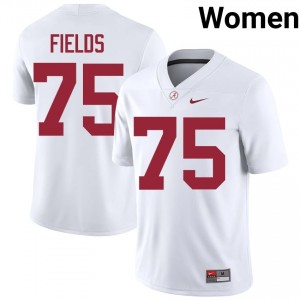 Ethan Fields #75 White Women Stitched Jersey | Pro-Grade Bama University Football Gear 36264822