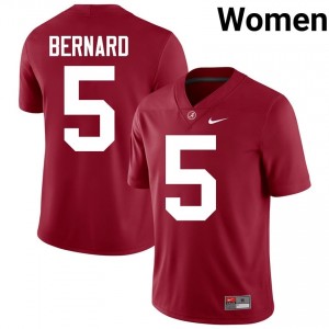 Crimson #5 Germie Bernard Women Embroidery Jersey | Alabama Licensed Player Football Edition 95116232