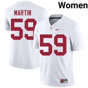JD Martin #59 White Women Stitched Jersey | Durable Alabama Crimson Tide University Football Gear 10736509