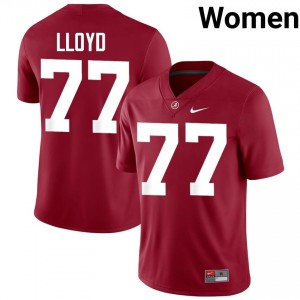 Crimson #77 Jackson Lloyd Women Embroidery Jersey | Roll Tide Official University Football Edition 31660758