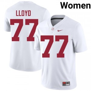 Jackson Lloyd #77 White Women Stitched Jersey | Gameday Crimson Tide College Football Gear 72692031