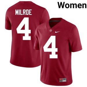 Crimson #4 Jalen Milroe Women Embroidery Jersey | Crimson Tide Fresh Player Football Edition 74782400