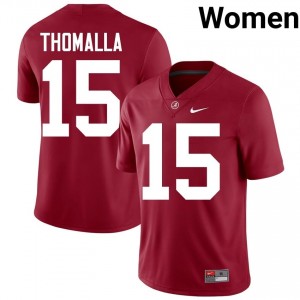 Crimson #15 Jett Thomalla Women Embroidery Jersey | Roll Tide Classic Player Football Edition 84464430