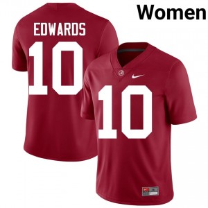 Crimson #10 Jireh Edwards Women Embroidery Jersey | Alabama Crimson Tide Exclusive College Football Edition 96376311