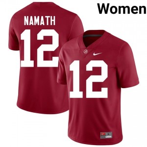 Crimson #12 Joe Namath Women Embroidery Jersey | Alabama Crimson Tide Gameday College Football Edition 52895535
