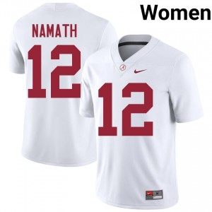 Joe Namath #12 White Women Stitched Jersey | Premium Alabama NCAA Football Gear 35268060