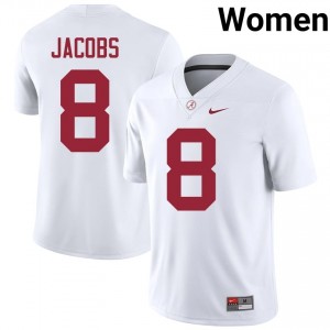 Josh Jacobs #8 White Women Stitched Jersey | Exclusive Alabama Crimson Tide College Football Gear 32436921