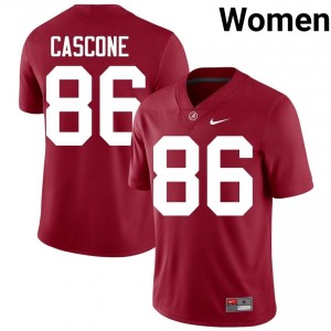 Crimson #86 Jude Cascone Women Embroidery Jersey | Crimson Tide Moisture Wicking High School Football Edition 58252222