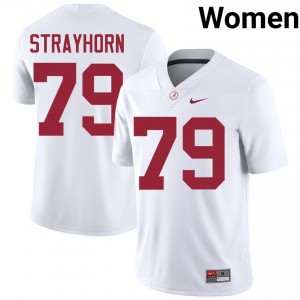 Kaden Strayhorn #79 White Women Stitched Jersey | Iconic Bama College Football Gear 38240448
