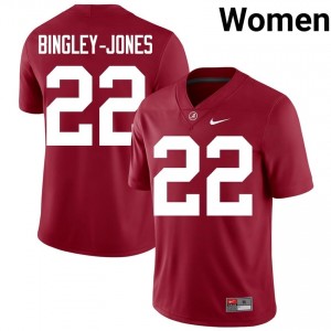 Crimson #22 Kedrick Bingley-Jones Women Embroidery Jersey | Roll Tide Limited High School Football Edition 71009980