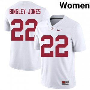 Kedrick Bingley-Jones #22 White Women Stitched Jersey | Elite Thread Alabama Crimson Tide University Football Gear 94901429