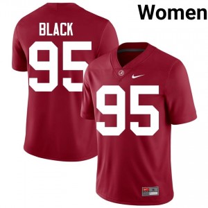 Crimson #95 Leslie Black Women Embroidery Jersey | Alabama Crimson Tide Fresh Player Football Edition 71254169