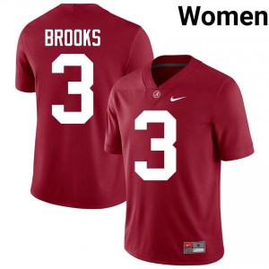 Crimson #3 Lotzeir Brooks Women Embroidery Jersey | Alabama Crimson Tide Fresh Player Football Edition 22471212