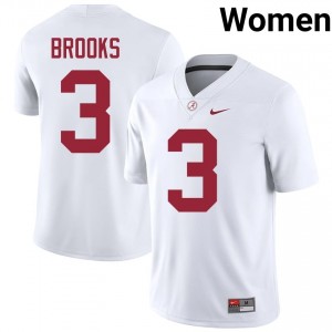 Lotzeir Brooks #3 White Women Stitched Jersey | Officially Licensed Alabama High School Football Gear 32663606