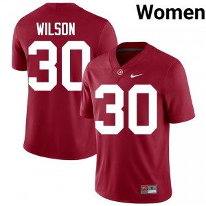 Crimson #30 Mack Wilson Women Embroidery Jersey | Alabama Crimson Tide Officially Licensed High School Football Edition 45173565