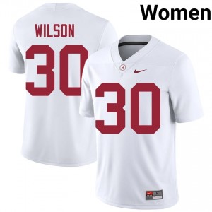 Mack Wilson #30 White Women Stitched Jersey | Pro-Grade Alabama University Football Gear 34563567