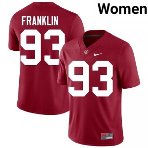 Crimson #93 Malique Franklin Women Embroidery Jersey | Alabama Alumni High School Football Edition 33980840