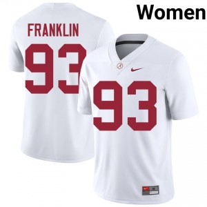 Malique Franklin #93 White Women Stitched Jersey | Official Roll Tide University Football Gear 93863284