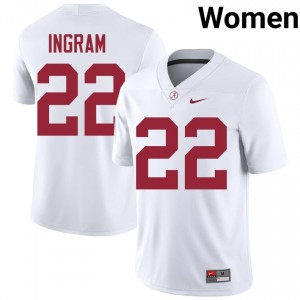 Mark Ingram #22 White Women Stitched Jersey | Moisture Wicking Crimson Tide High School Football Gear 24471855