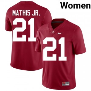 Crimson #21 Maurice Mathis Jr. Women Embroidery Jersey | Roll Tide Official University Football Edition 69971836
