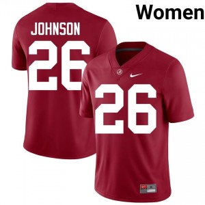 Crimson #26 Mhari Johnson Women Embroidery Jersey | Roll Tide Limited High School Football Edition 61032708