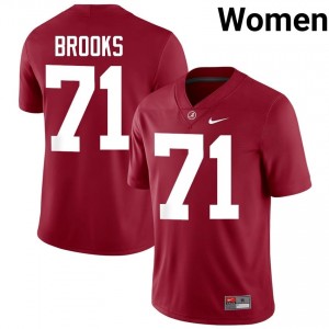 Crimson #71 Nick Brooks Women Embroidery Jersey | Bama Iconic College Football Edition 98671563