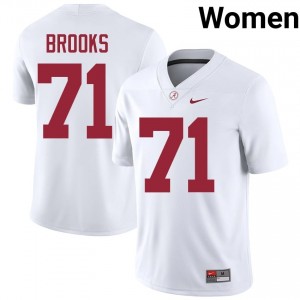 Nick Brooks #71 White Women Stitched Jersey | Essential Roll Tide NCAA Football Gear 26357742