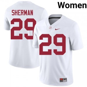 Nick Sherman #29 White Women Stitched Jersey | Pro-Grade Alabama University Football Gear 41702823