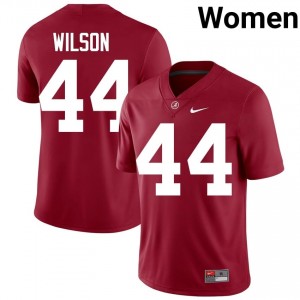 Crimson #44 Nolan Wilson Women Embroidery Jersey | Bama Pro-Grade University Football Edition 81447276