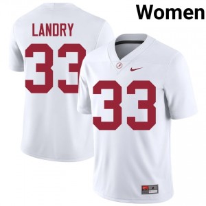 Preston Landry #33 White Women Stitched Jersey | Essential Crimson Tide NCAA Football Gear 57910264