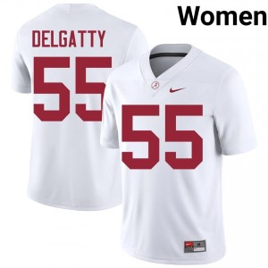 Racin Delgatty #55 White Women Stitched Jersey | Elite Alabama Crimson Tide NCAA Football Gear 21436495