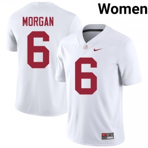 Red Morgan #6 White Women Stitched Jersey | Classic Roll Tide Player Football Gear 54828172