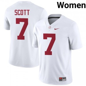 Rico Scott #7 White Women Stitched Jersey | Premium Alabama Crimson Tide NCAA Football Gear 81573165