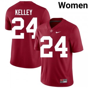 Crimson #24 Rihyael Kelley Women Embroidery Jersey | Alabama Iconic College Football Edition 18047672
