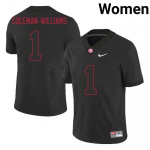 Alabama Ryan Coleman-Williams #1 Black Women High School Jersey | Alumni Stitch Football Uniform 68154020